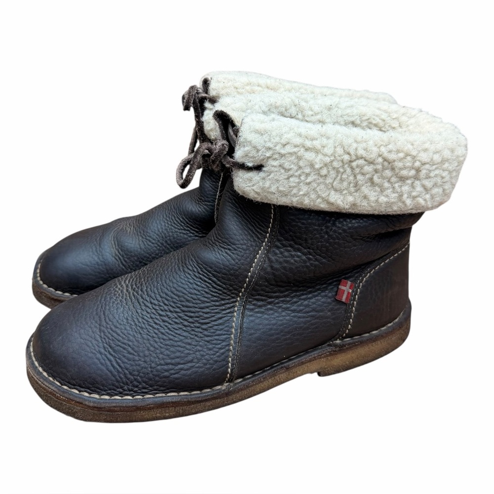 Duckfeet Arhus Boots Men size 12 (46
Eu)Brown Leather Boots with Cream Lining